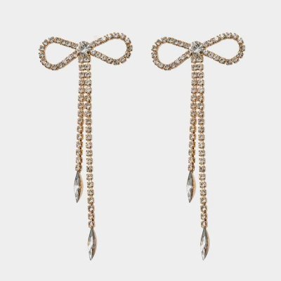 BOW19 Details - Strass Bow Earrings Clear