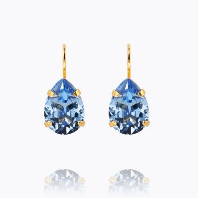 Caroline Svedbom - Mini Drop Clasp Earrings Light Sapphire Guldpläterat