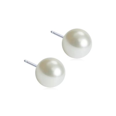 Blomdahl - Örhängen Pearl white, 8 mm