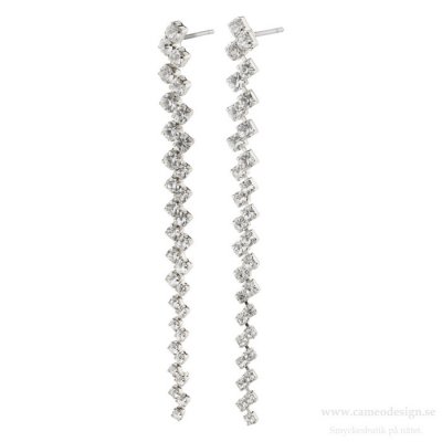 Pilgrim Jewellery - BELIEF långa örhängen med kristalldekor (silverpläterade)