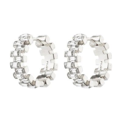 Pilgrim Jewellery - Paris Recycled Crystal Hoop Earrings Silver-plated