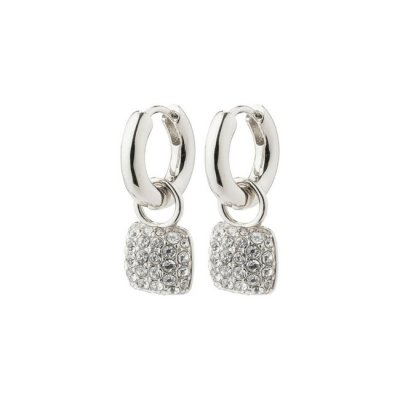 Pilgrim Jewellery - CINDY Recycled Crystal Hoop Earrings Silverplated Recycled