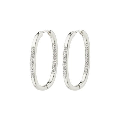 Pilgrim Jewellery - STAR Recycled Hoops Large Silverplated