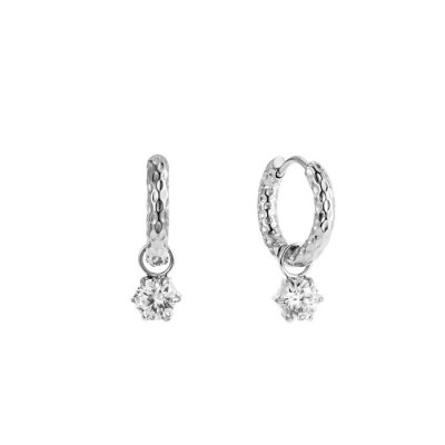 By Jolima - Como Hoop Earring Crystal Steel