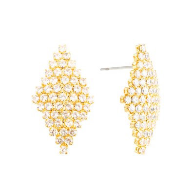 By Jolima - Pointy Small Crystal Earring Gold