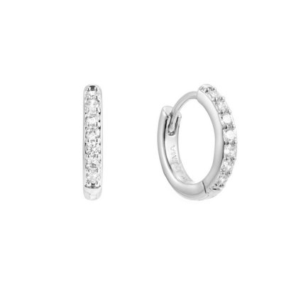 By Jolima - Verona Crystal Small Hoop Steel