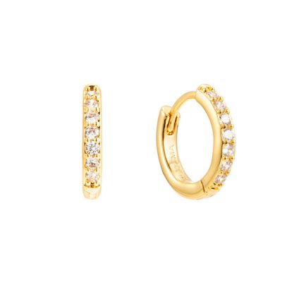 By Jolima - Verona Crystal Small Hoop Gold