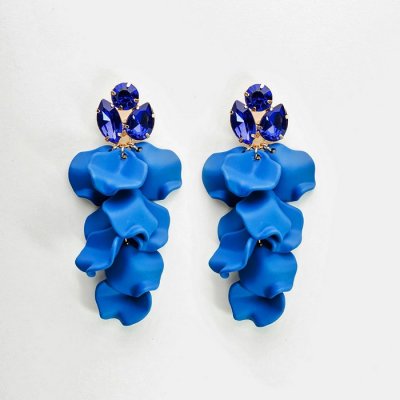Bow19 Details - Leaf Stone Earrings Strong Blue