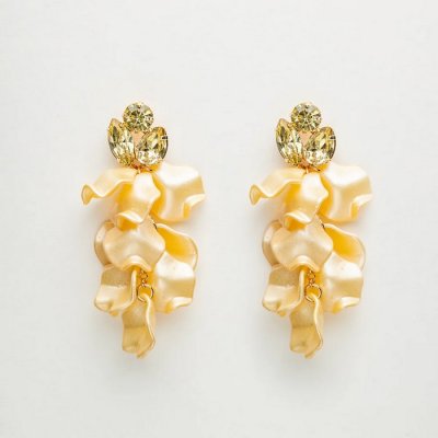 Bow19 Details - Leaf Stone Earrings Light Yellow