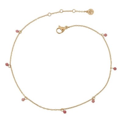 EDBLAD - Summer Beads Chain Anklet Pink Gold