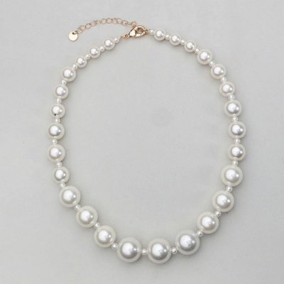 BOW19 Details - Bead Pearl Necklace Pearlwhite