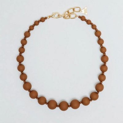 BOW19 Details - Big Bead Necklace Cognac