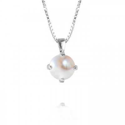 Caroline Svedbom - Classic Petite Necklace / Pearl Silver