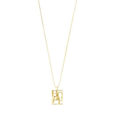 Pilgrim Jewellery - Love Tag, Recycled Hope Necklace Goldplated