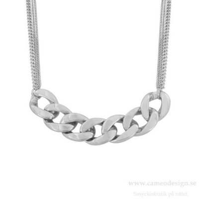 Dansk Copenhagen - Quiver Multi Chain Necklace Rhodiumpläterat