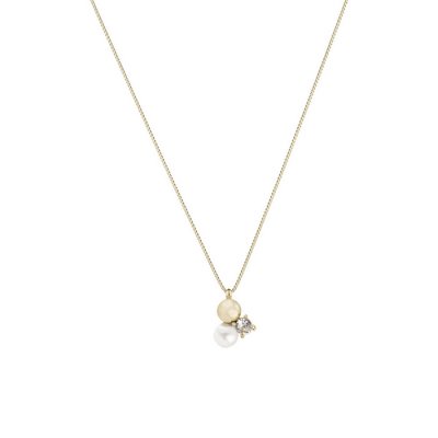 BUD TO ROSE - Ice Pearl Short Necklace Gold
