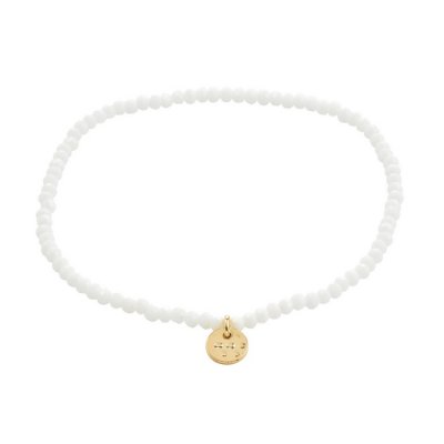 Pilgrim Jewellery - INDIE armband vit, guldpläterat
