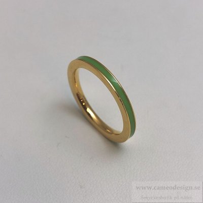 Elska - Ring Guldfärgat Stål/Grön