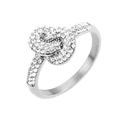 By Jolima - Knot Crystal Ring Steel