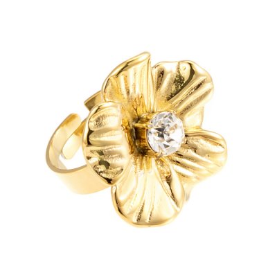 By Jolima - Daisy Ring Crystal Gold