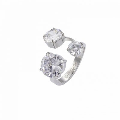 BUD TO ROSE - Brea All Crystal Ring Stål