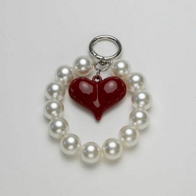 Bow19 Details - Charm Pearl Heart Red